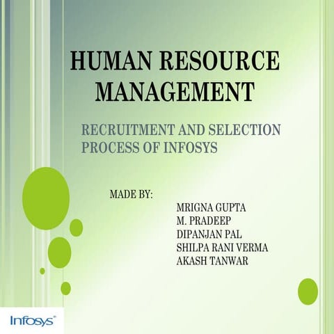 Human resource management of infosys