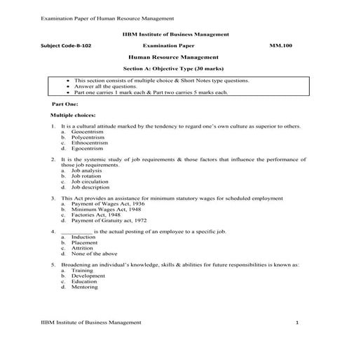 Human resource management