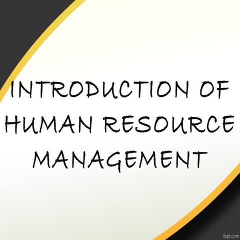 Introduction of Human resource management