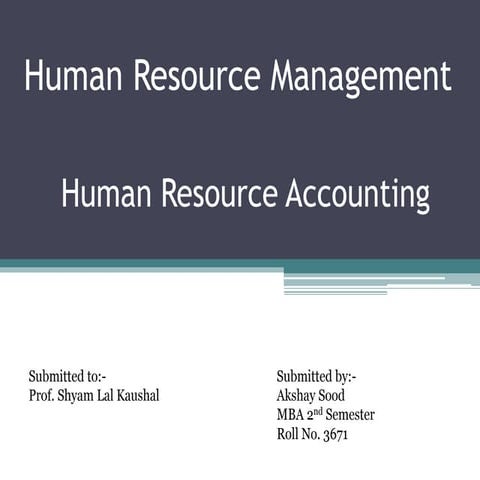 Human Resource Accounting