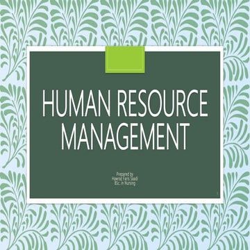 Human resource management & Committee and teams