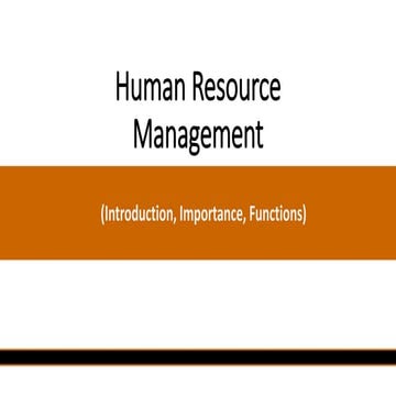 Introduction to Human Resource Management