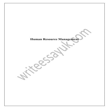 Human resource management 
