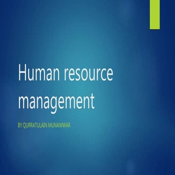 Human resource management