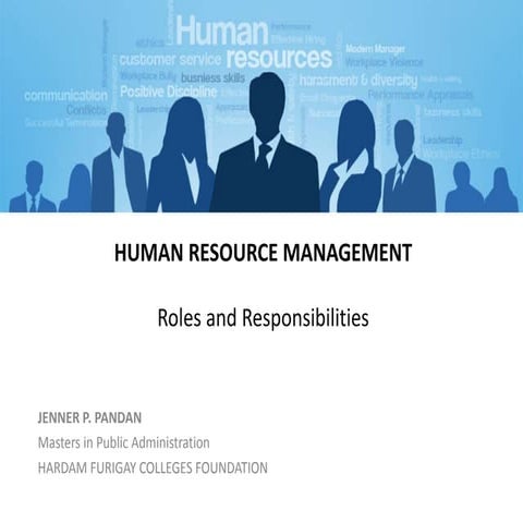 Roles and Responsibilities of Human Resource Manager