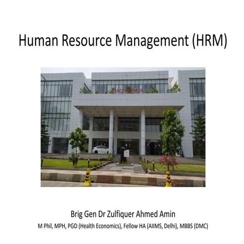 Human Resource Management in Healthcare Organization