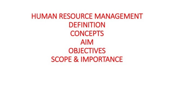 HUMAN RESOURCE MANAGEMENT (OBJECTIVE & FUNCTION) | PPT