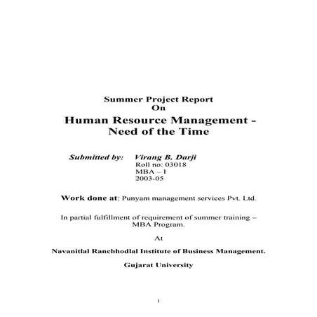 Human resource management   need of the time
