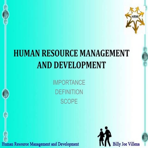 Human resource management and development ppt