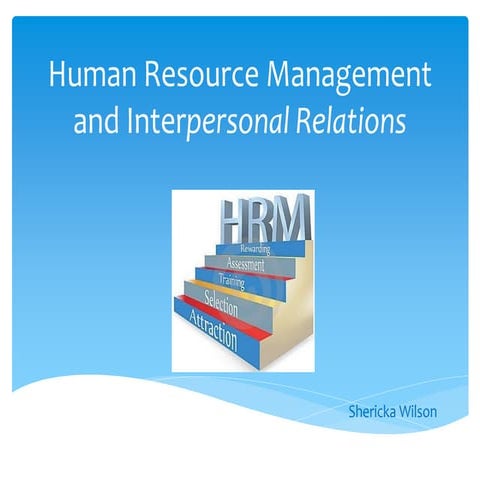 Human resource management and interpersonal relations  
