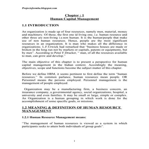 Human resource management e notes