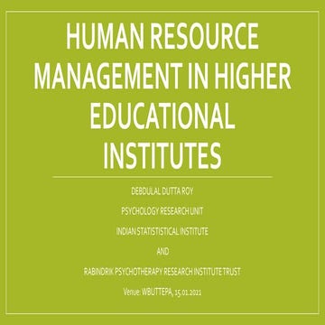 Human resource management in educational institute