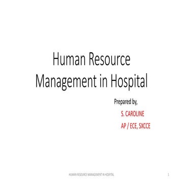 Human resource management in hospital