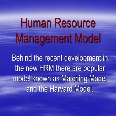 Human resource management model