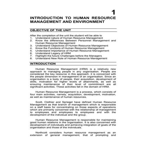 Human resource management notes  
