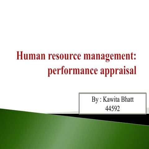Human resource management in context of performannce appraisal