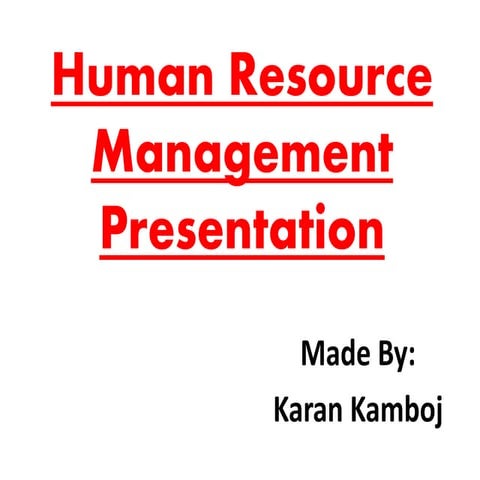 Human resource management presentation