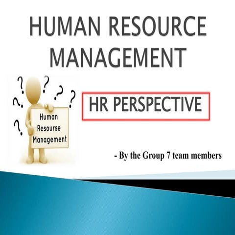 Perspective of Human resource management