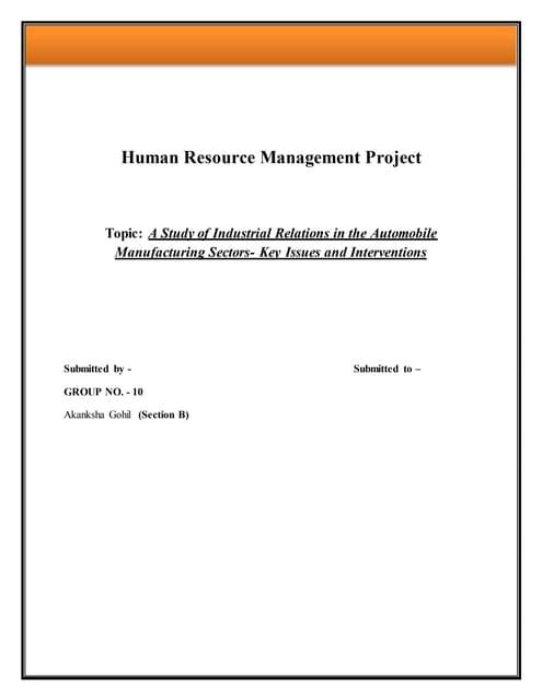Human resource management project
