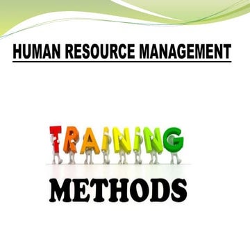 Human resource management training methods