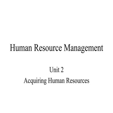 Human resource management unit 2