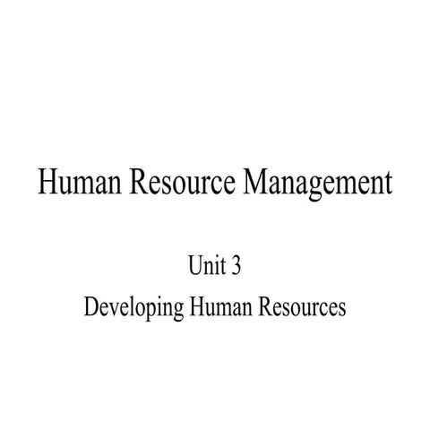 Human Resource Management Unit 3 Pptx