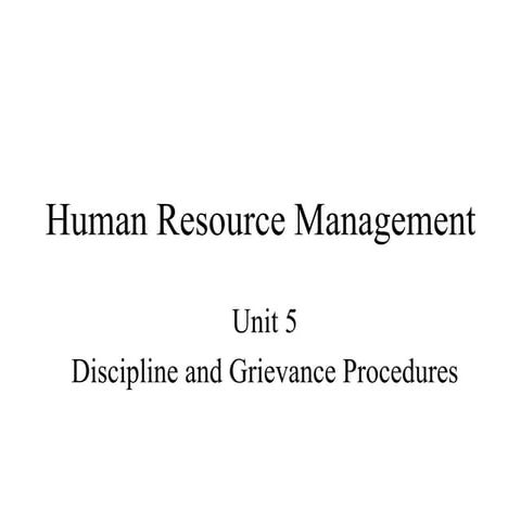 Human resource management unit 5 | PPTX