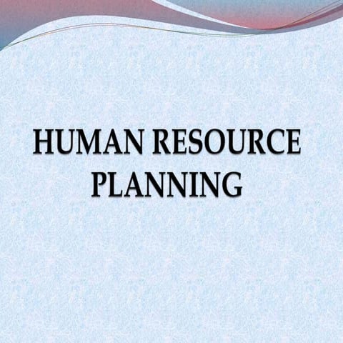 HUMAN RESOURCE PLANNING NOTES FOR HRM NOTES