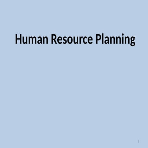 human resources management and planning and development