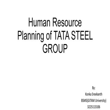 Human resource planning of TATA Steel Group