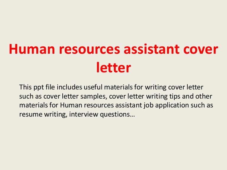 human resources assistant cover letter cover letter for human resources assistant