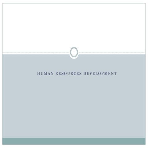 Human resources development