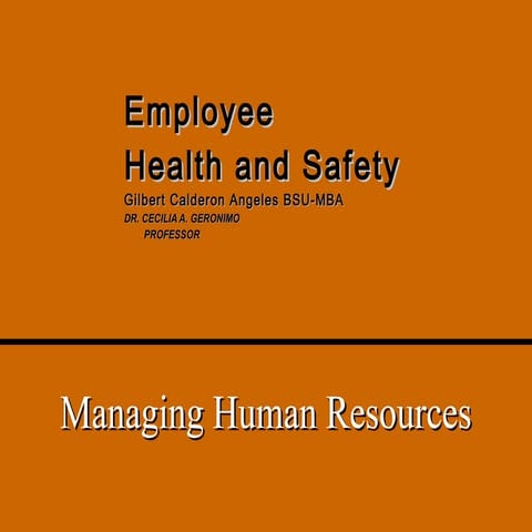 Human resources employee health and safety