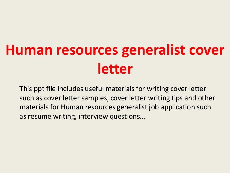 Cover letter for hr generalist position