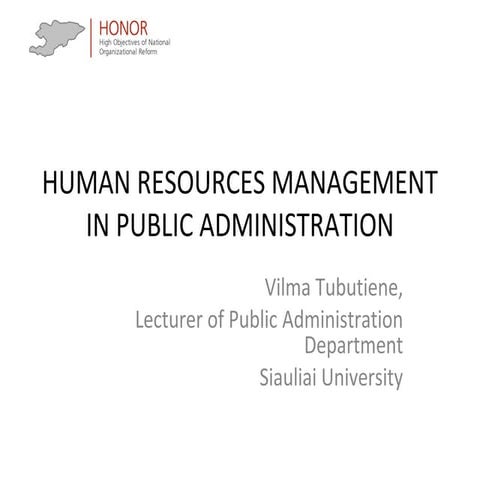 Human resources management in public administration