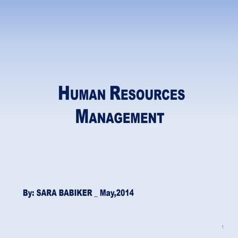 Human resources management sara babiker