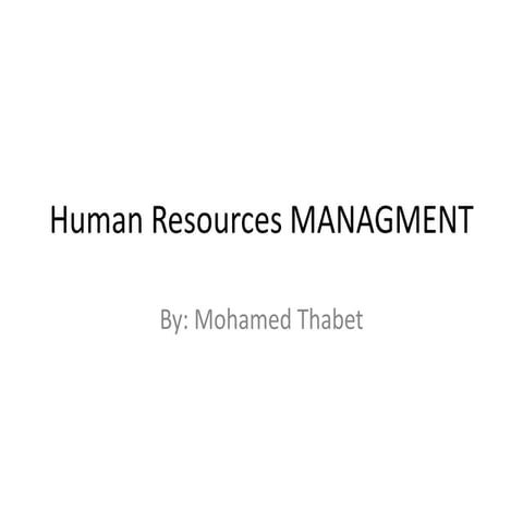Human resources managment