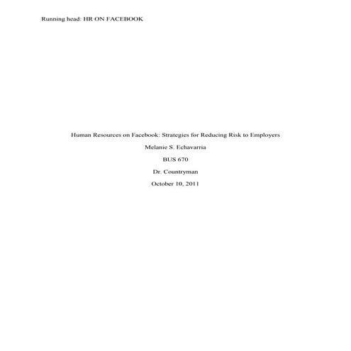 Human Resources On Facebook Mse