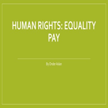 Human rights: Equality Pay
