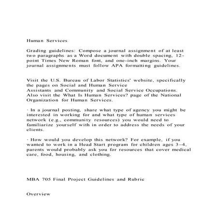 Human ServicesGrading guidelines Compose a journal assign