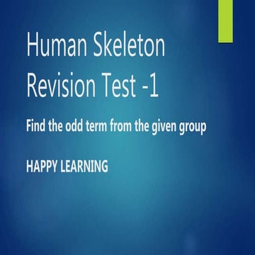 Human skeleton revision test 2 | PPTX