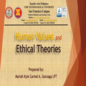 HUMAN VALUES AND ETHICAL THEORIES