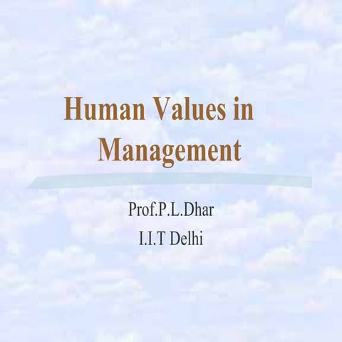 Human values in management iiml | PDF