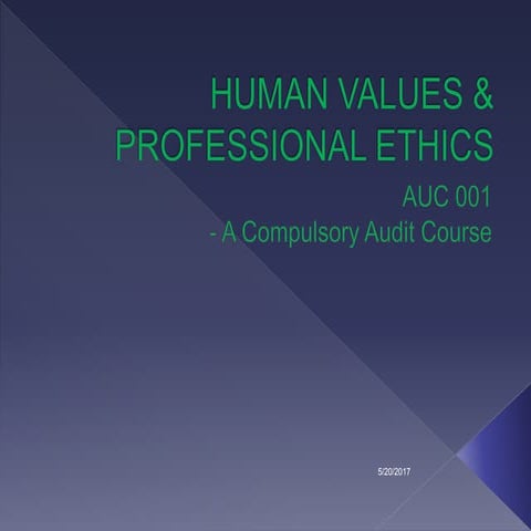 Human values &amp; professional ethics