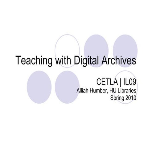 Humber Teaching With Archives