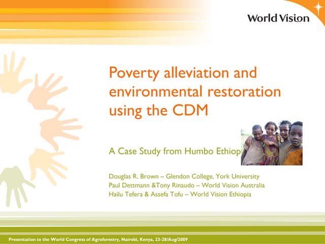 Hailu Tefera/Assefa Tofu: Poverty alleviation and environmental restoration using the Clean Development Mechanism – a case study from Humbo, Ethiopia