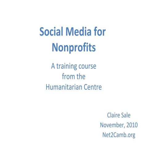 Intro to Social Media for Nonprofits