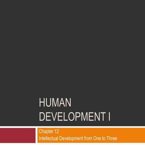 Human Development I - Chapter 12 - Intellectual Development, Ages 1-3