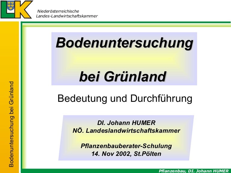 Humer Bodenuntersuchung Grunland Futterwiesen 2002