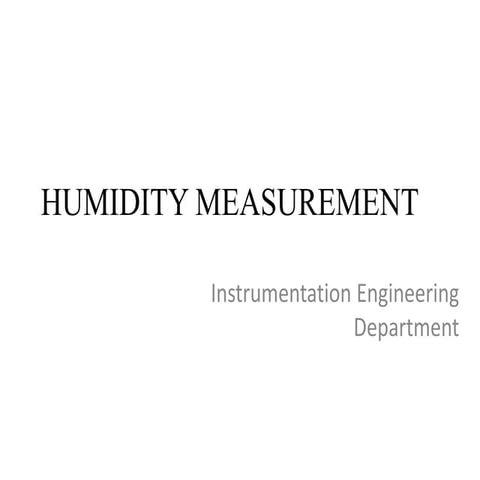 Humidity measurement